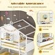 preview thumbnail 9 of 7, White House Shape Twin Over Twin Bunk Bed for Kids with Roof and Lockable Window