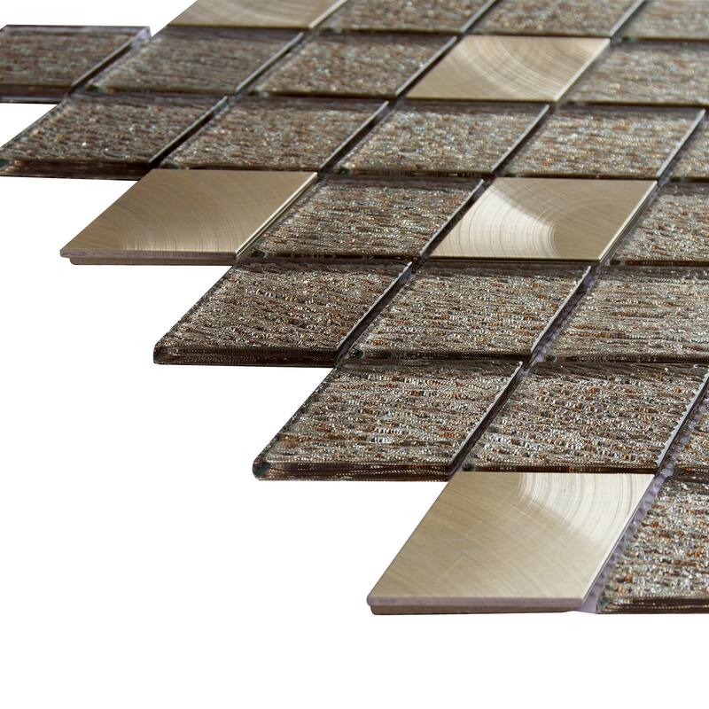 Altair Ballagh Diamond Laminated Glass Mosaic Mix Aluminum Wall Tile