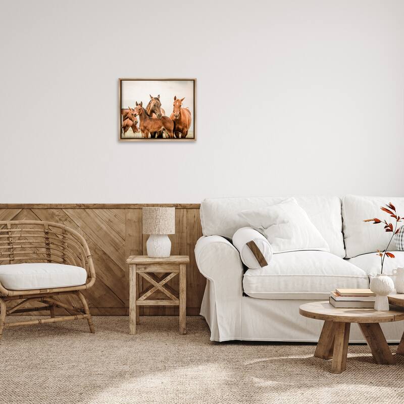 Stupell Horse & Foals Photography Framed Floater Canvas Wall Art Design by Krista Broadway