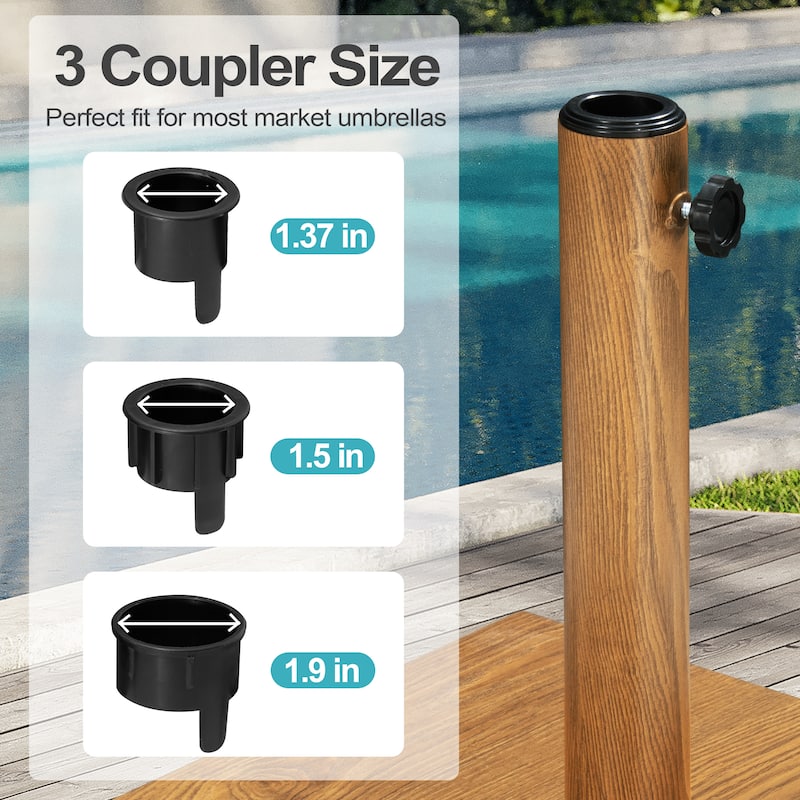 Pellebant 43/55 LBS Heavy Duty Square Concrete Umbrella Base for Market Umbrella