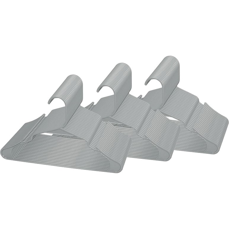 Royale Plastic Hangers For Clothes - Ideal For Everyday Standard Use - Grey - Pack of 60