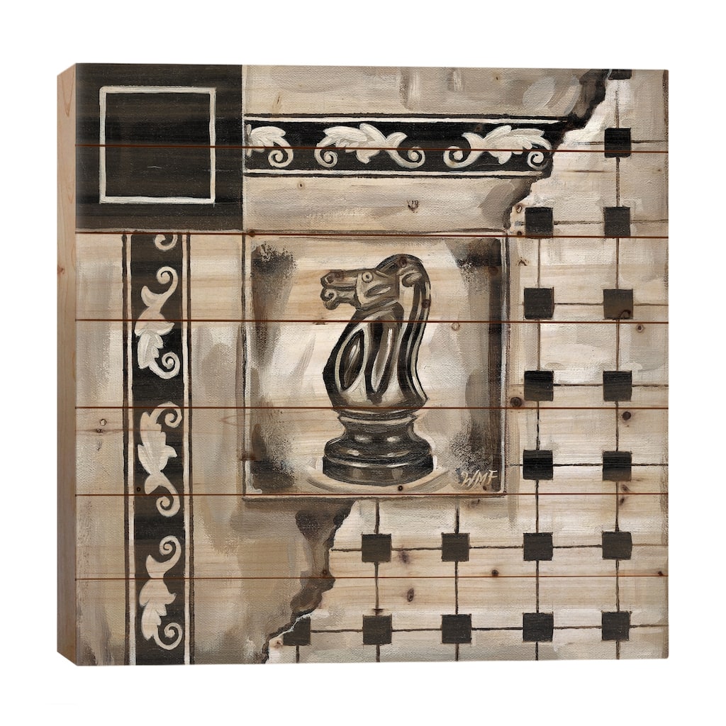 Chess I Print On Wood by Wendy Fields - Multi-Color