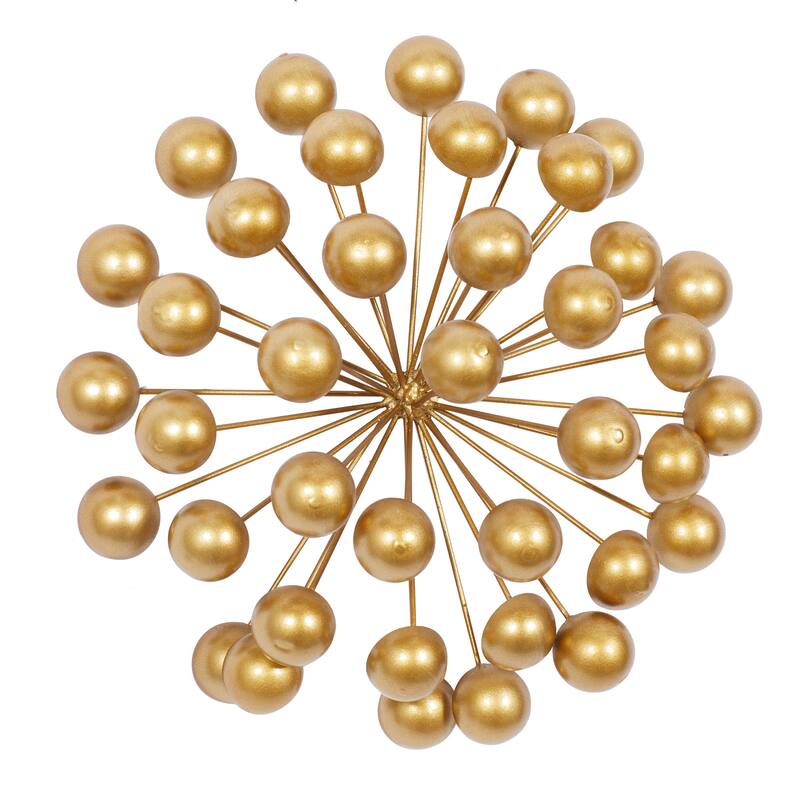 CosmoLiving by Cosmopolitan Gold Metal Starburst Home Wall Decor with Orb Detailing