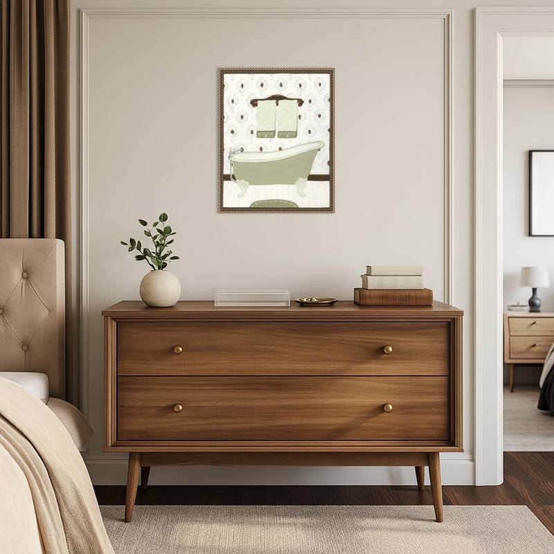 Parisian Bath No. 1 by June Erica Vess Framed Canvas Wall Art Print