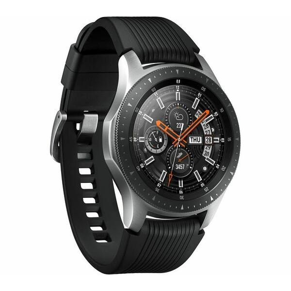 Shop Samsung Galaxy Watch Sm R805f 46mm Silver Case Black Strap Smart Watch Lte Overstock 31927986