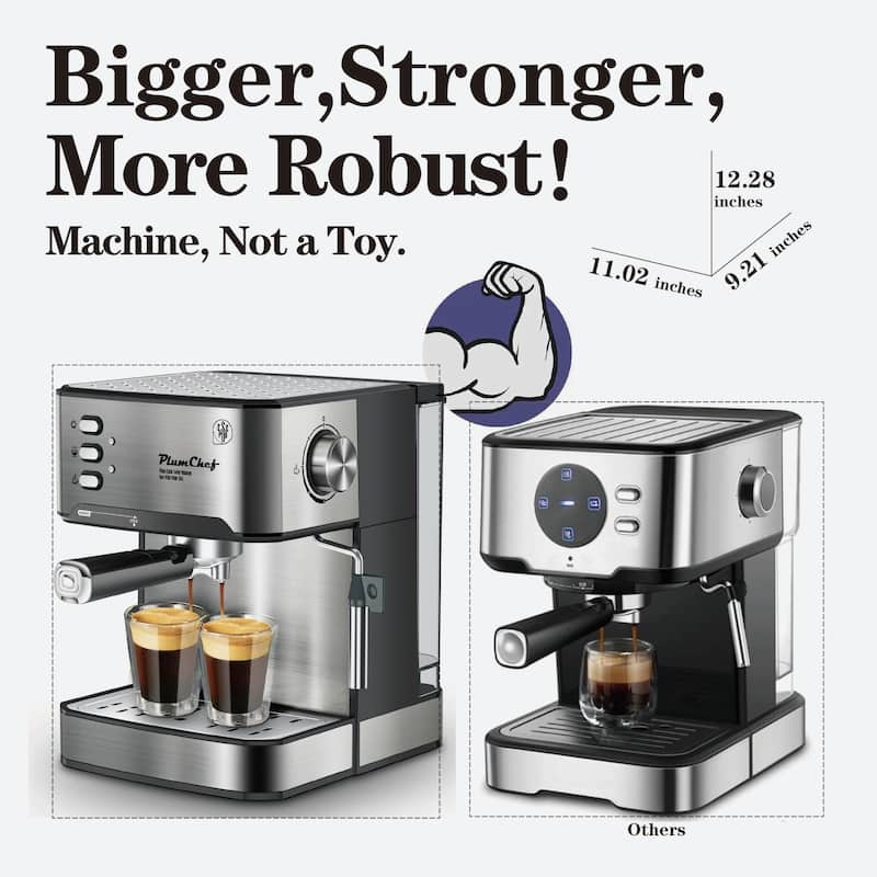 20 Bar Professional Espresso Machine with Milk Frother, Single & Double Shot, ESE Pod Compatible