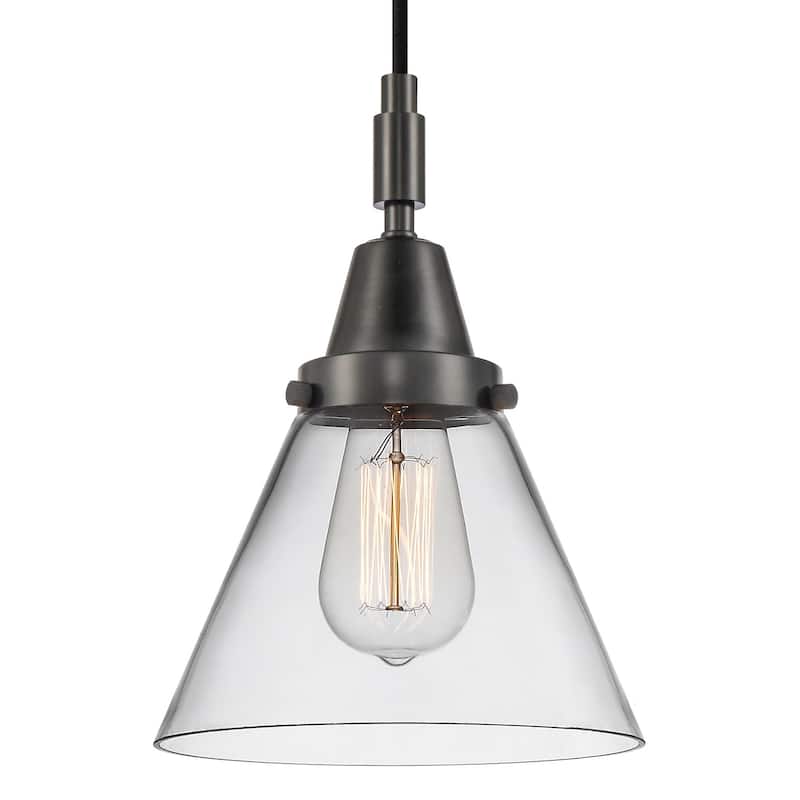 Innovations Lighting 447-1P-G42 Cone 8" Wide Mini Pendant with Clear - Matte Black