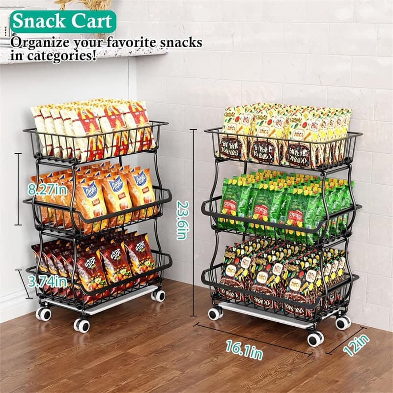 5Tier Kitchen Organizers and Storage Cart on Wheels