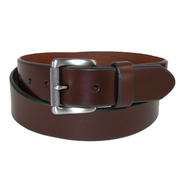 Dickies Men's Leather Beveled Edge Bridle Belt with Roller Buckle
