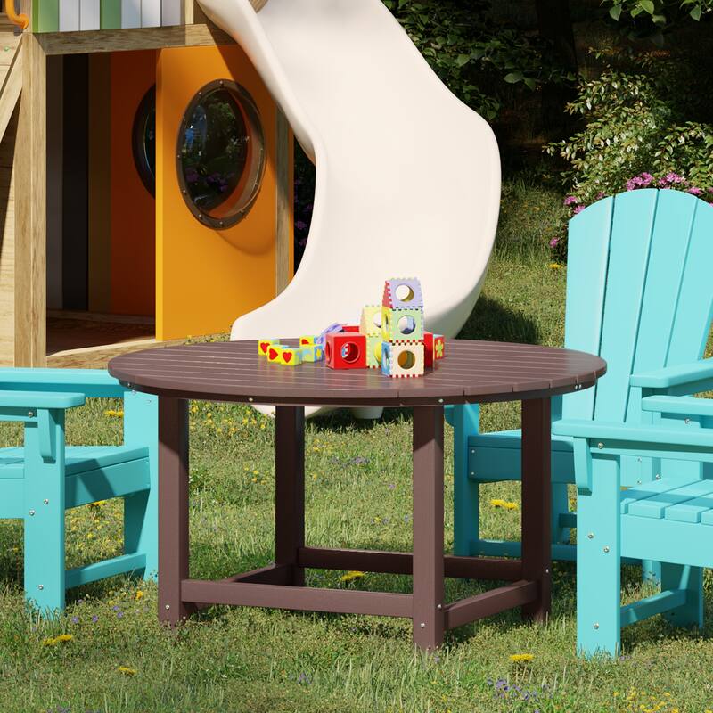Polytrends Laguna Kids Outdoor 38" Round Poly Dining Table for Children