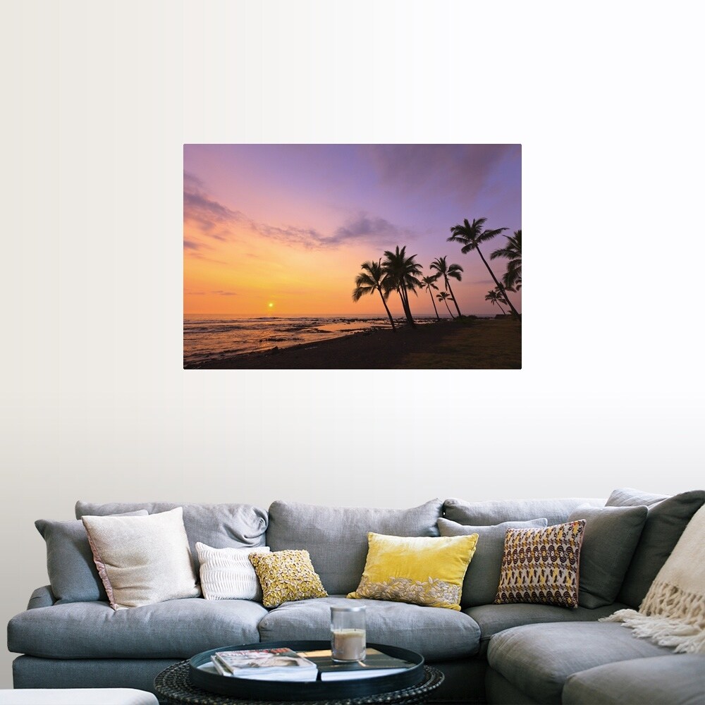 Shop Sunset On Kahaluu Bay In Kona Hawaii Poster Print