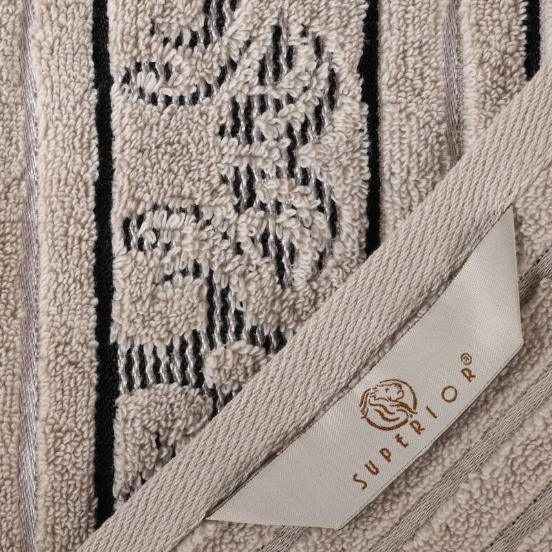 Superior Sadie Zero Twist Cotton Solid and Floral 12 Piece Towel Set