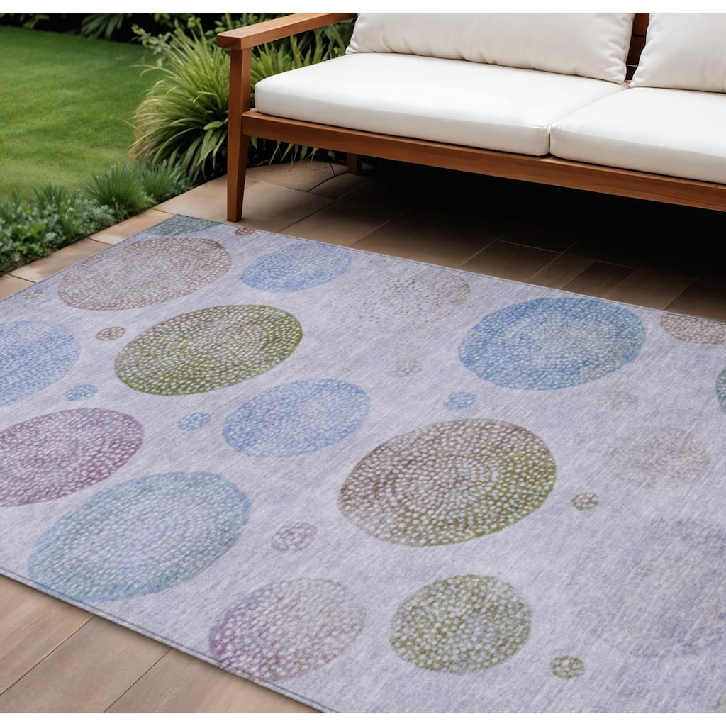 HomeRoots Geometric Transitional Rectangle Outdoor Rug