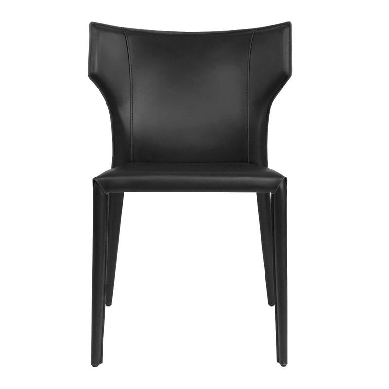 Adoro (Single) Mid-century Modern Wingback Leather Stackable Dining Chair