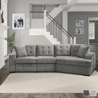 Arnau 2-piece Space-saving Sectional Sofa with Pull-out Ottoman
