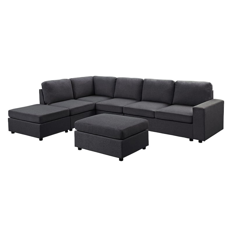 Modular Sectional Sofa with Ottoman