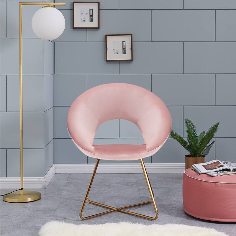 Modern Velvet Upholstered Accent Chair Vanity Leisure Chair