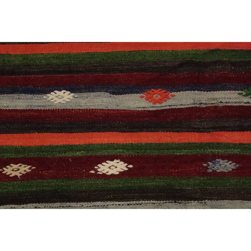 Hand Woven Oriental 100% Wool Carpet Southwestern Tribal Multi-Colored Kilim Area Rug - 10' 0'' X 6' 1''