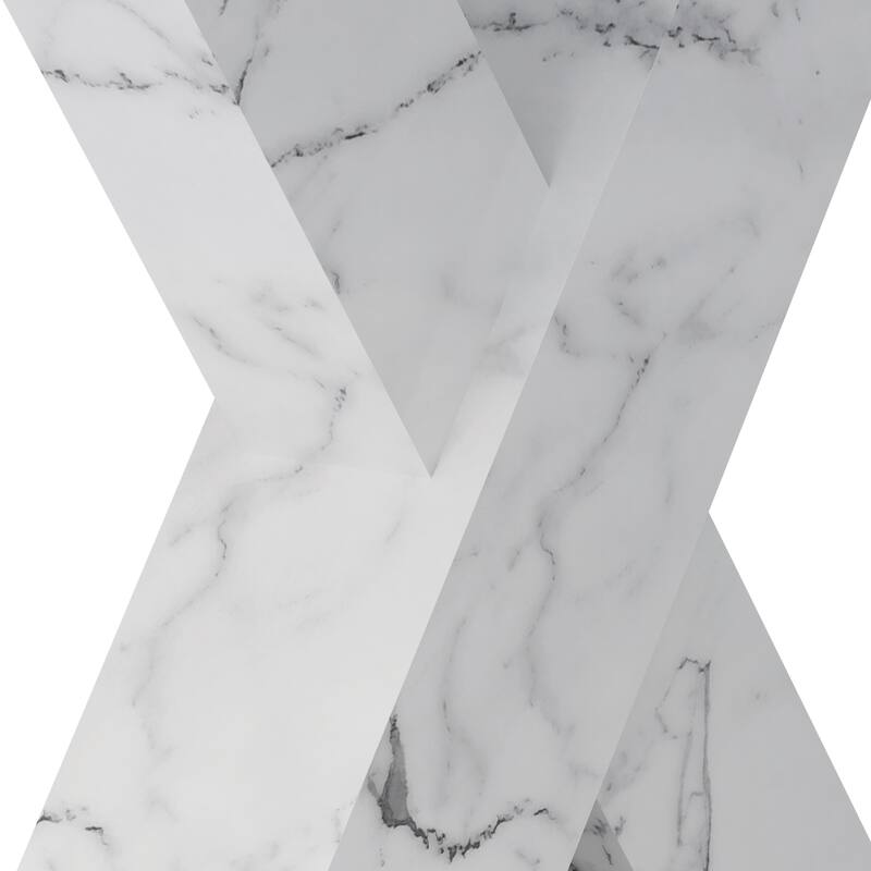 Modern Square Dining Table, Stretchable, with X-Shape Table Leg with Metal Base