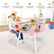 preview thumbnail 20 of 45, Costway Kids Wooden Round Table & 2 Chair Set w/ Center Mesh Storage - See Details