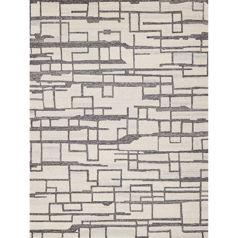 Exquisite Rugs Naturals Handmade Hand-tufted New Zealand Wool on Canvas Charcoal Area Rug