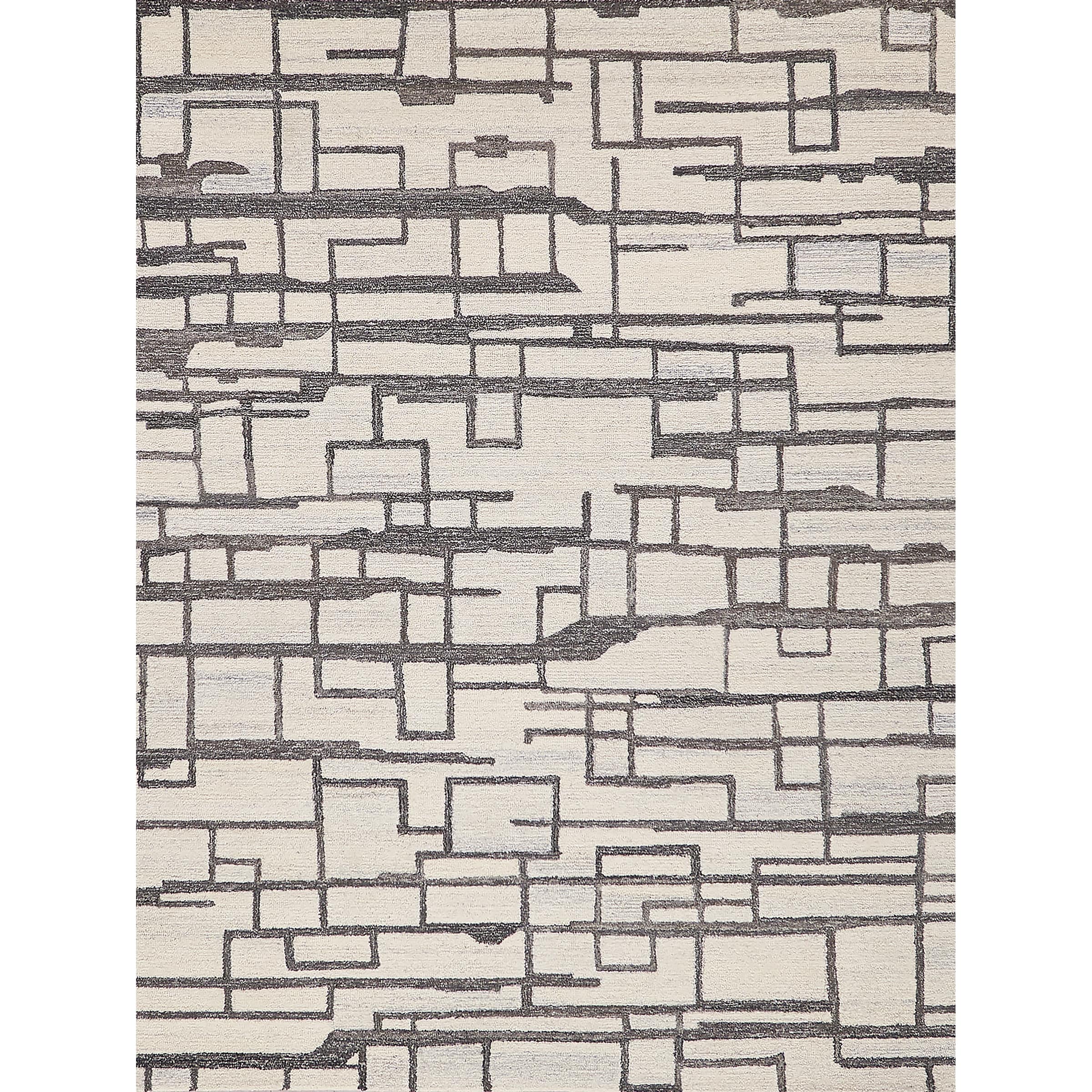 Naturals hand-tufted New Zealand Wool Charcoal Area Rug - 8' x 14'