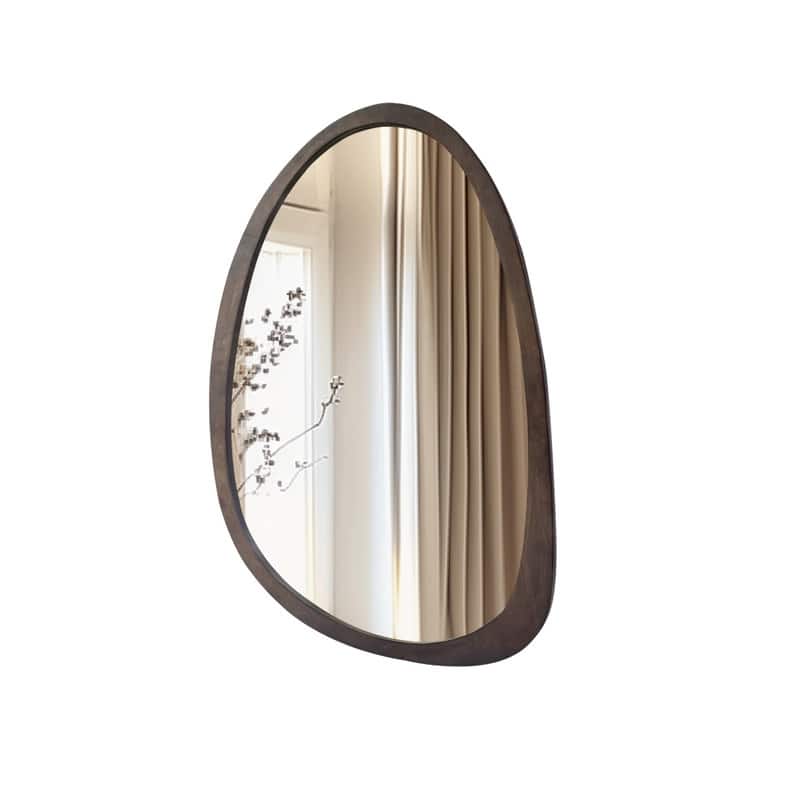 Irregular Mirror,Asymmetrical Wood Wall Frame Abstract Assymetrical Decorative Mirror