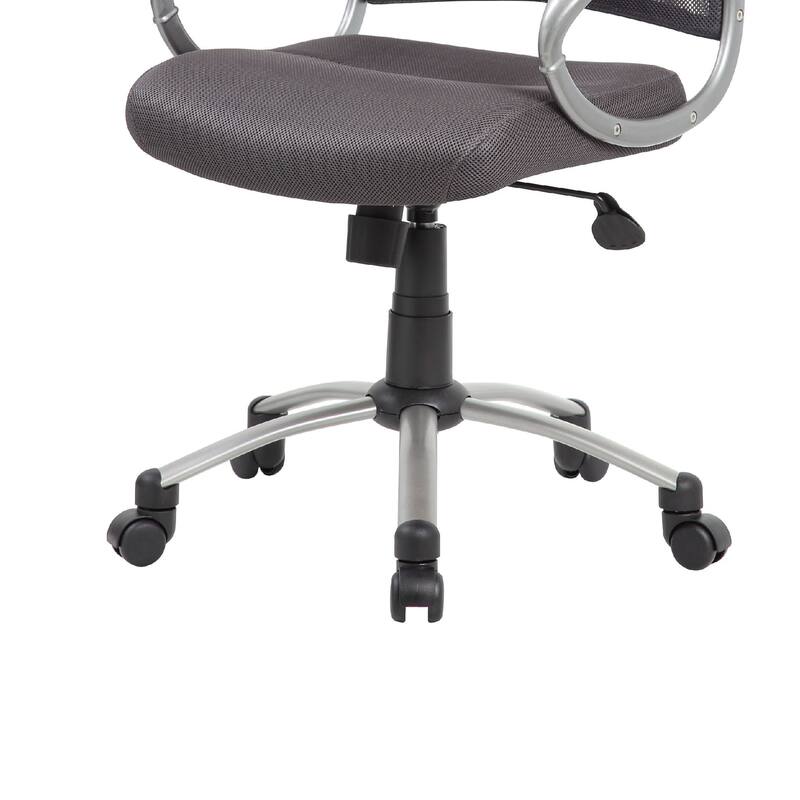 Toi Rolling Task Chair, Charcoal Gray Mesh, Pewter, Adjustable