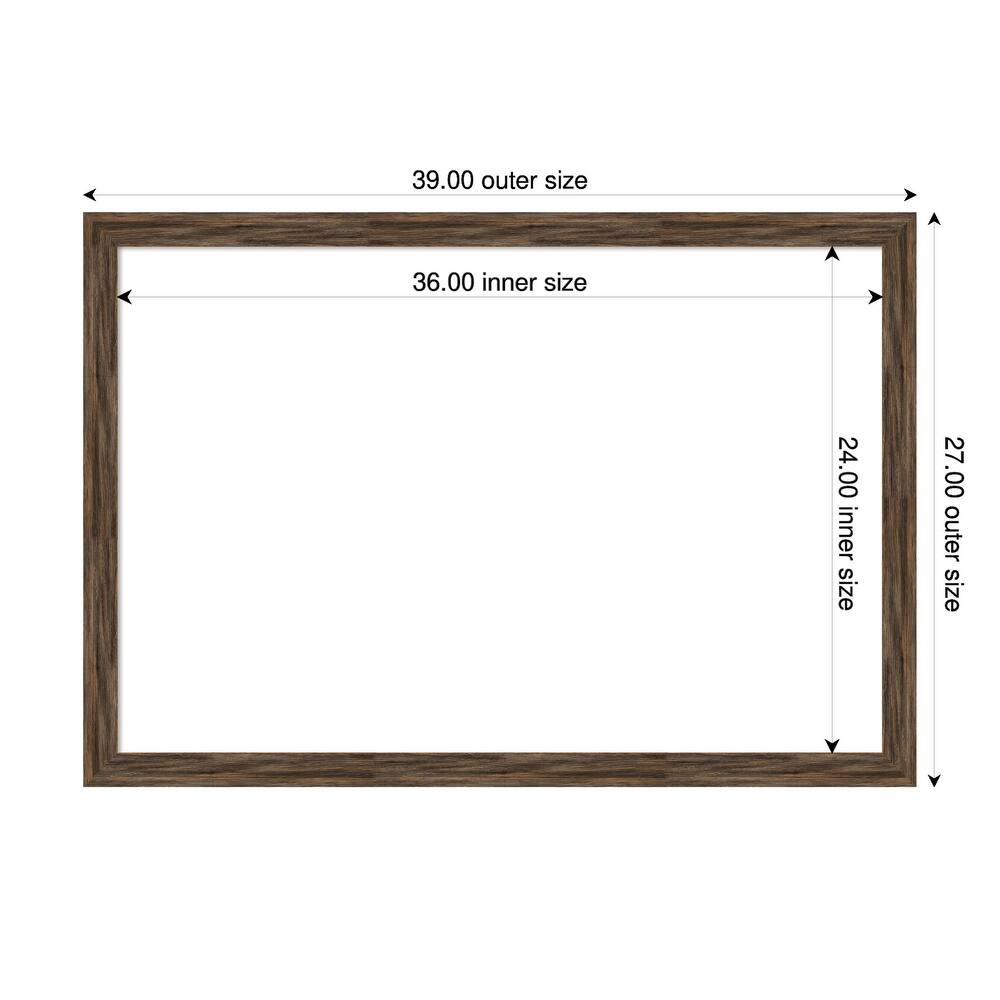 Amanti Art Regis Barnwood Grey Narrow Framed Dry Erase Magnetic Board
