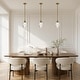 preview thumbnail 8 of 10, Modern Glam 1-Light Brass Clear Ribbed Glass Pendant Light for Kitchen Island - 9"