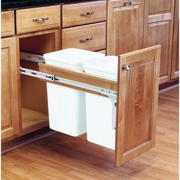 Shop Rev A Shelf 4wctm 15dm2 162 4wctm Top Mount Double Bin Pull