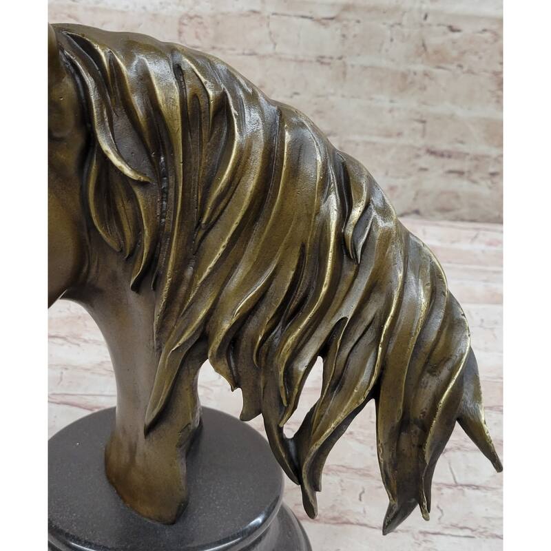 Hot Cast Bronze Horse Head Bust Statue Sculpture Bronze Metal Original Art By Milo