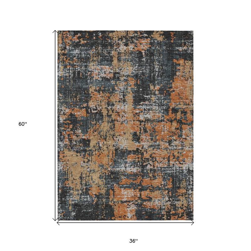 HomeRoots Abstract Transitional Rectangle Outdoor Rug