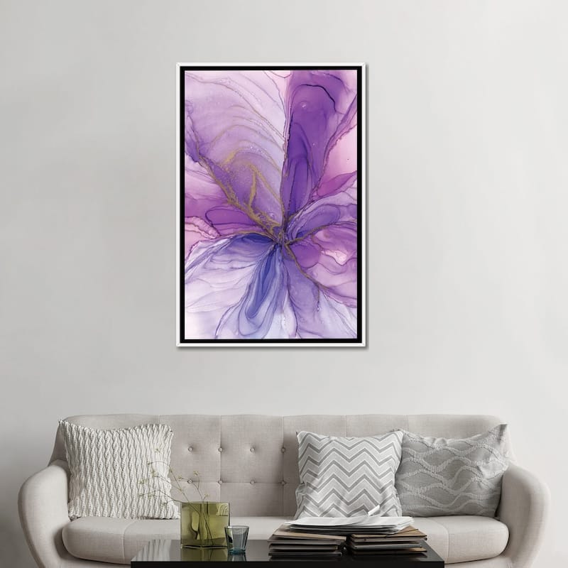 iCanvas "Purple Flower" by Monet & Manet Art Studio Framed Canvas Print