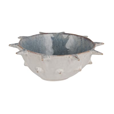 Stoneware Urchin Bowl with Spikes in Reactive Glaze - 8.88"L x 8.88"W x 3.38"H
