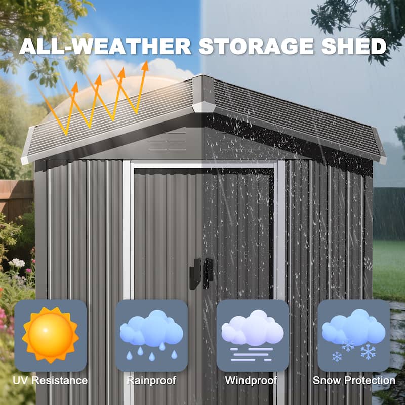 Metal Outdoor Garden Shed Storage Tool Shed with Sliding Doors