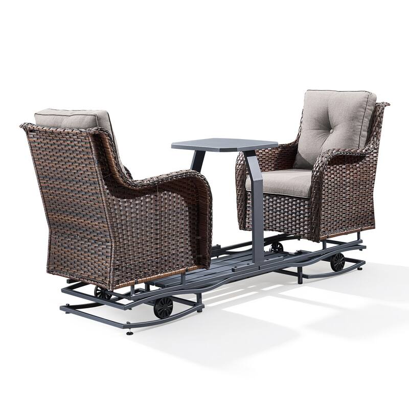 Pocassy Outdoor 2 Person Patio Swing Glider Chair