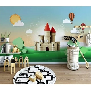 Nursery Cartoon Castle Dreamland Removable Textile Wallpaper Overstock 32588229