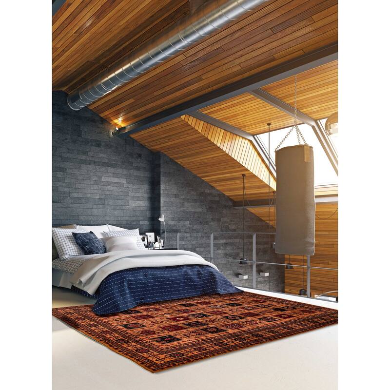 ECARPETGALLERY Hand-knotted Teimani Brown Wool Rug - 6'9 x 9'2
