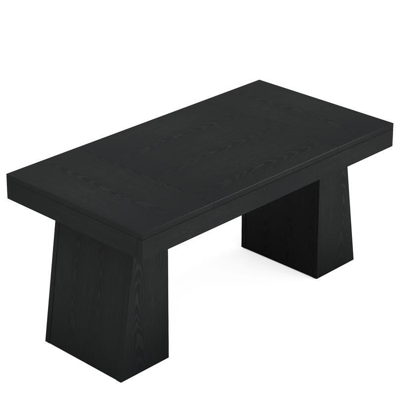 55" Mid-Century Modern Executive Desk Home Office Computer Workstation Black