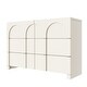 Modern White 6-Drawer Double Dresser Wooden Storage Chest of Drawers ...