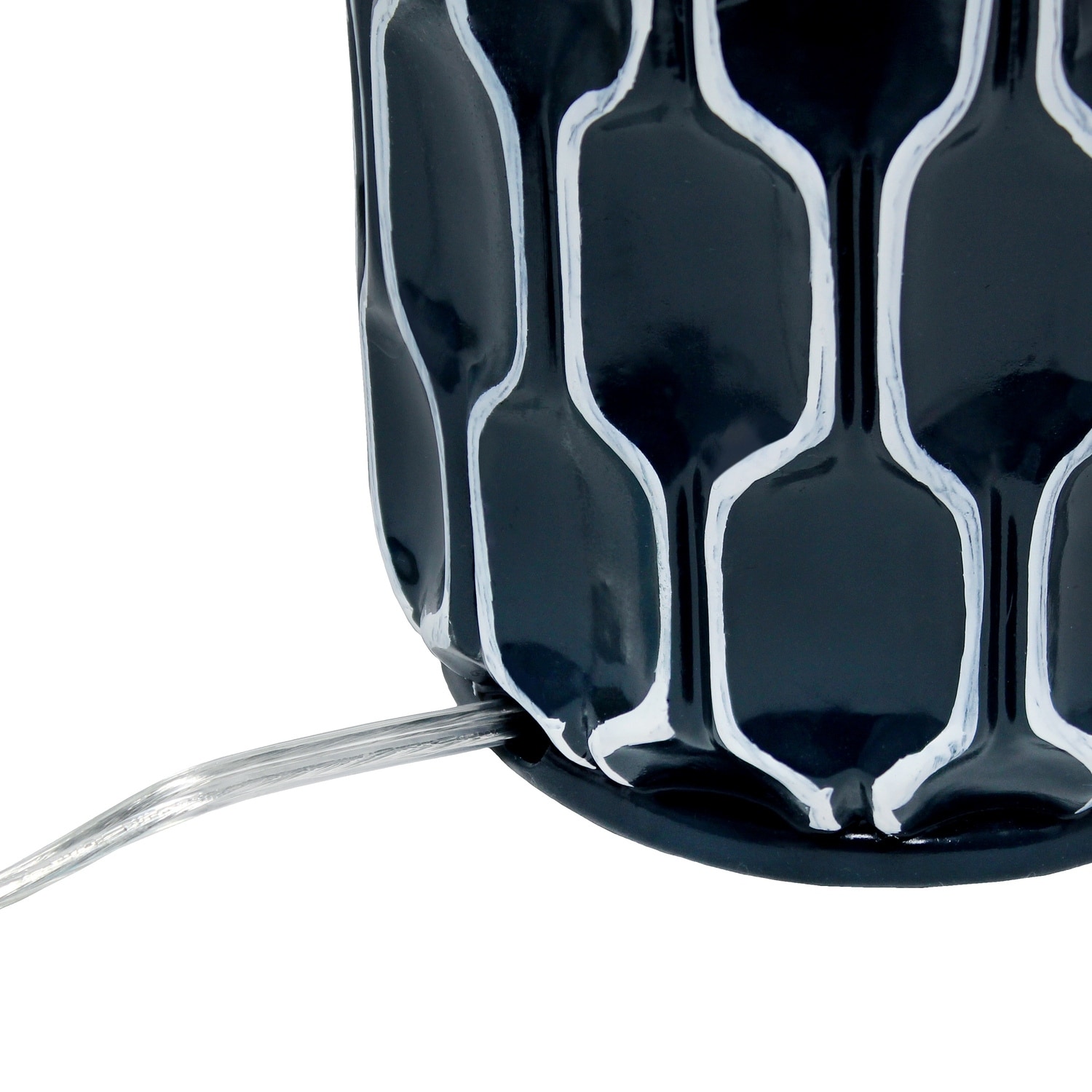 22 in. Blue Finish Table Lamp with White Shade, Sturdy Table Lamp for Living Rooms and Bedrooms