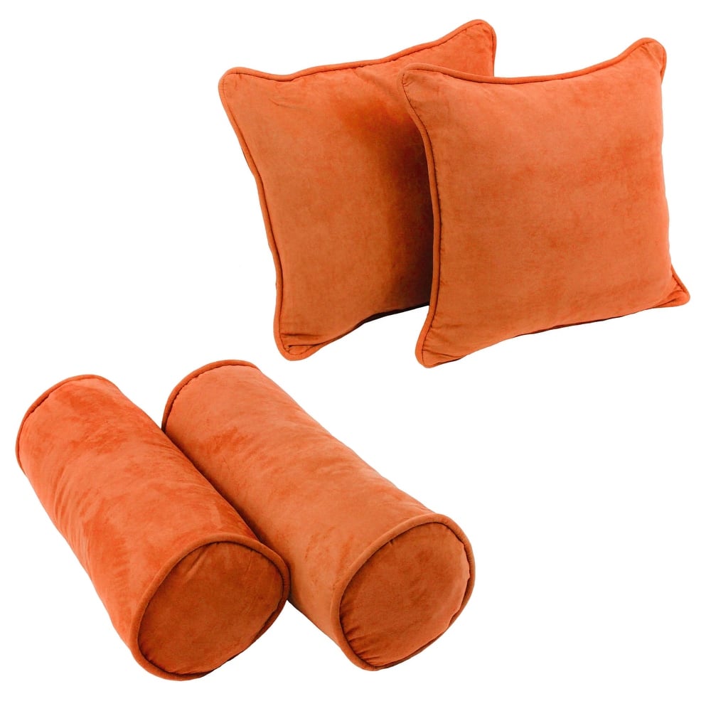 Blazing Needles Microsuede Throw Pillow Set (Set of 4)