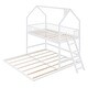 preview thumbnail 5 of 25, Twin Over Twin-Twin House Bunk Bed with Guardrail, Ladder