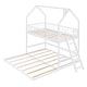 preview thumbnail 5 of 7, White Twin over Twin-Twin House Bunk Bed with Extending Trundle and Ladder