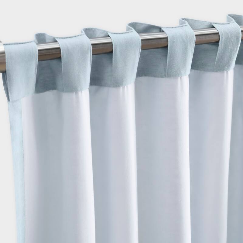Serene Premium Cotton-Linen Blend Rod Pocket W Back Tabs Single Curtain Panel