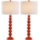 preview thumbnail 6 of 6, SAFAVIEH Lighting 31-inch Jenna Stacked Ball Orange Table Lamp (Set of 2) - 14"x14"x31.5"