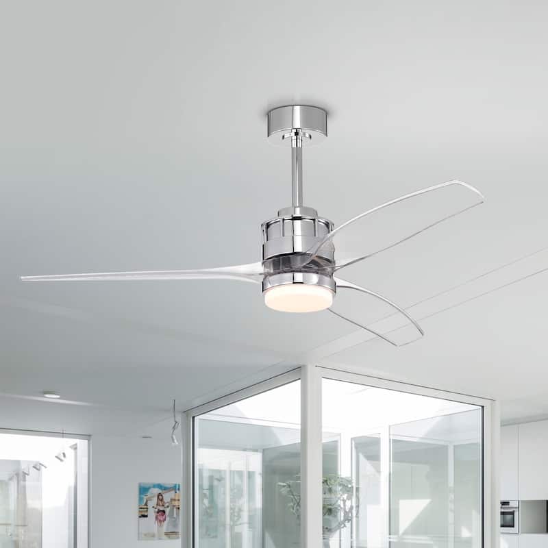 Murdo Sleek Modern 3-Blade LED Lighted Ceiling Fan with Remote