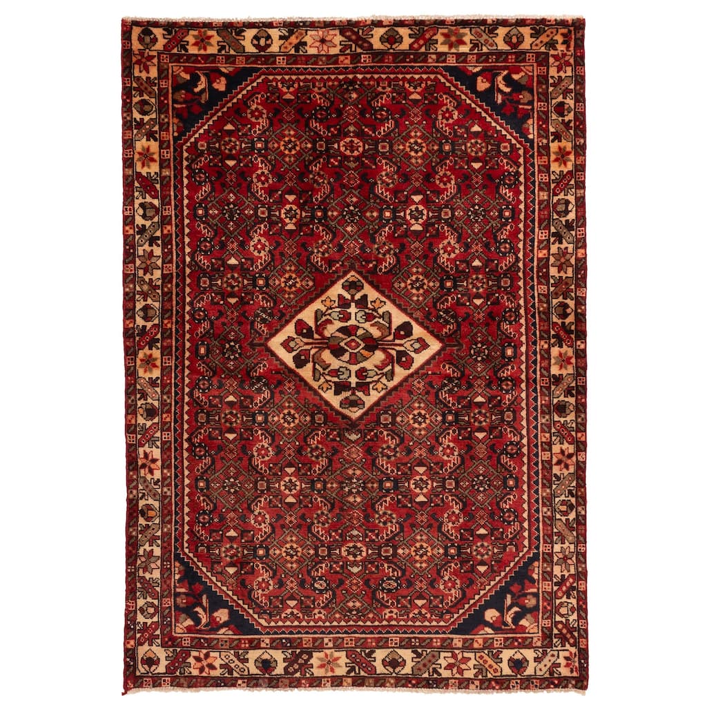 ECARPETGALLERY Hand-knotted Andelz Red Wool Rug - 4'9 x 6'11