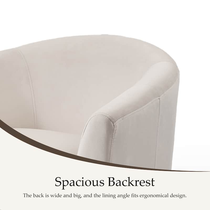 Set of 2 Velvet Swivel Accent Chairs Barrel Chairs with Plush Cushion